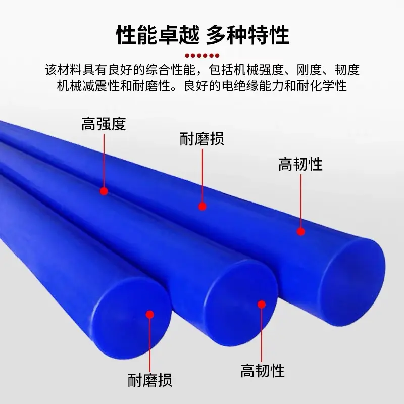 尼龙棒材蓝色硬塑料棒超耐磨高强度进口m901尼龙棒实心圆柱棒料