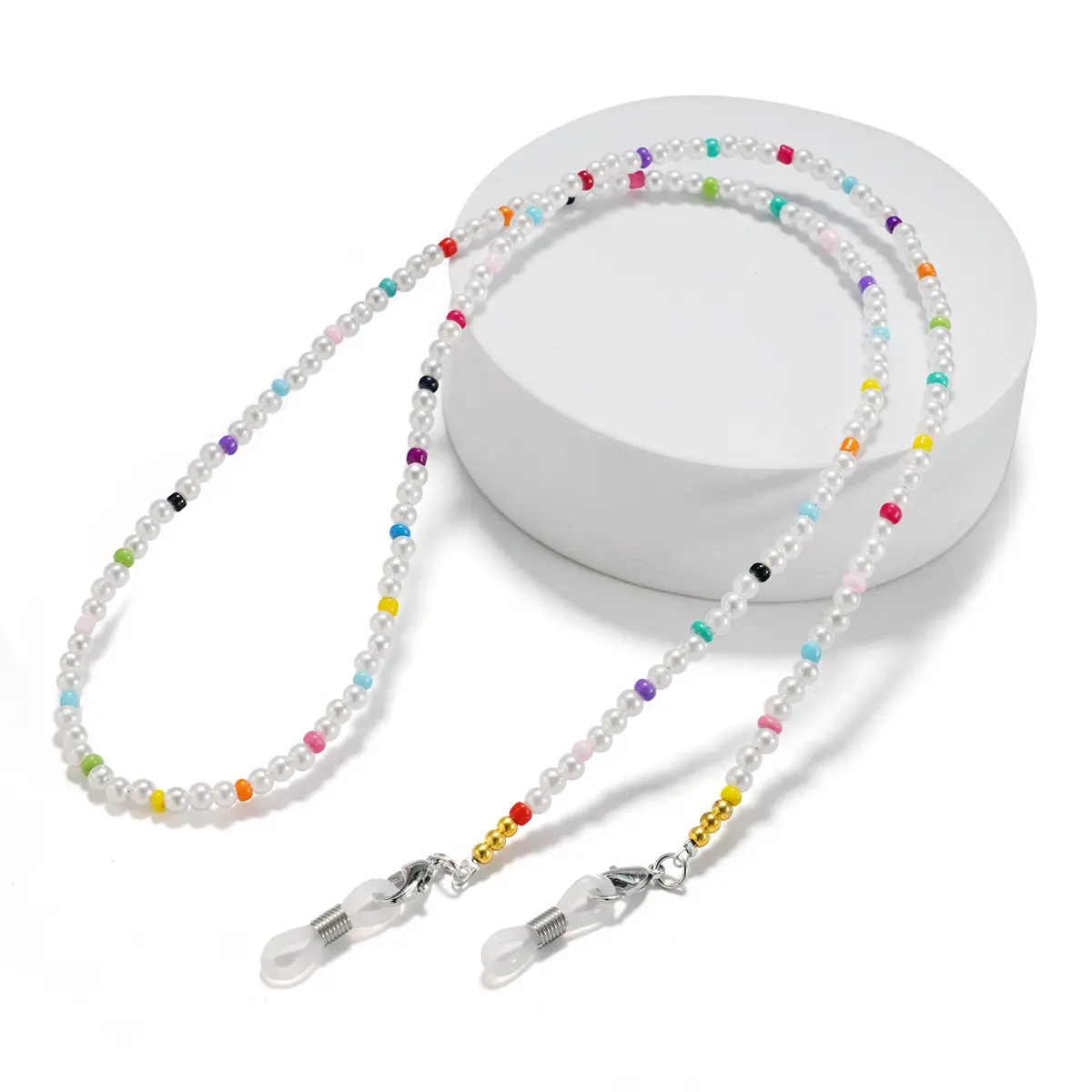 欧美复古眼镜链 气质仿珍珠绳口罩绳两用眼镜绳 墨镜装饰挂链