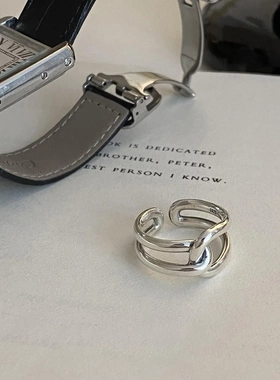 冷淡风不规则交叉戒指时尚个性设计感食指戒通勤潮流新款手饰