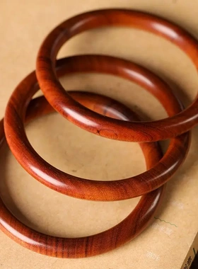 花梨木镯子檀木素圈手镯女文艺复古民族风手镯简约自律木手饰礼物