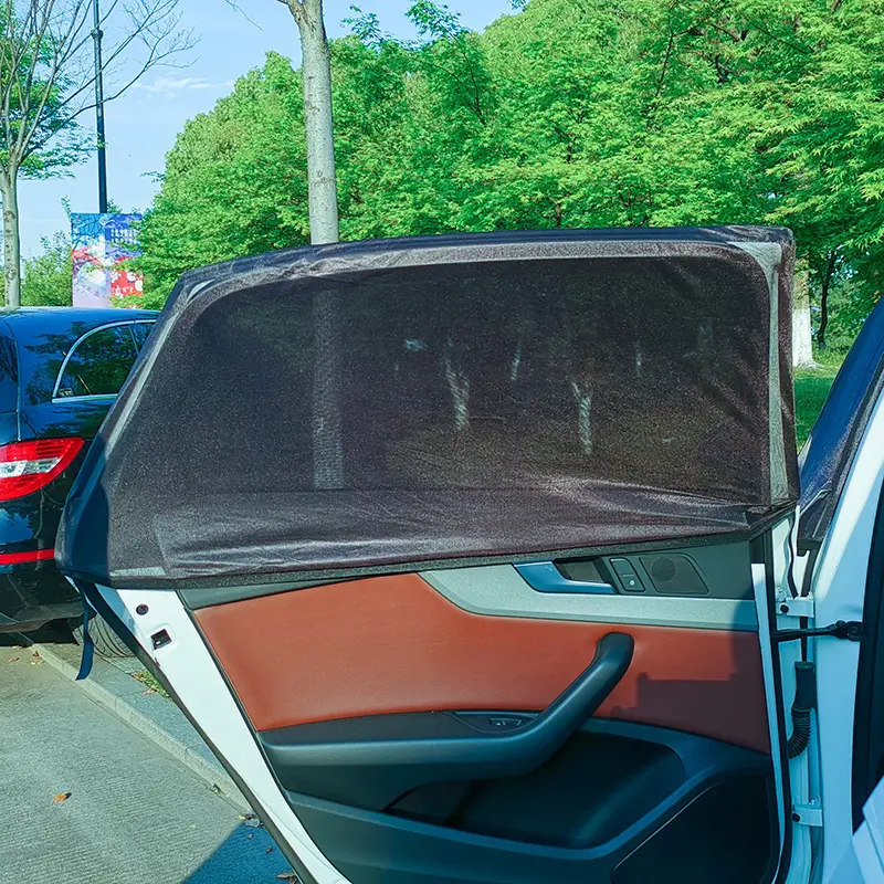 直销柔软防蚊罩 汽车遮阳挡黑纱侧挡套通用型车载遮阳帘 汽车窗帘