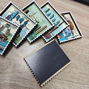 饰文创节日礼物磁铁 3D立体邮票城市冰箱贴创意礼品纪念品家居装