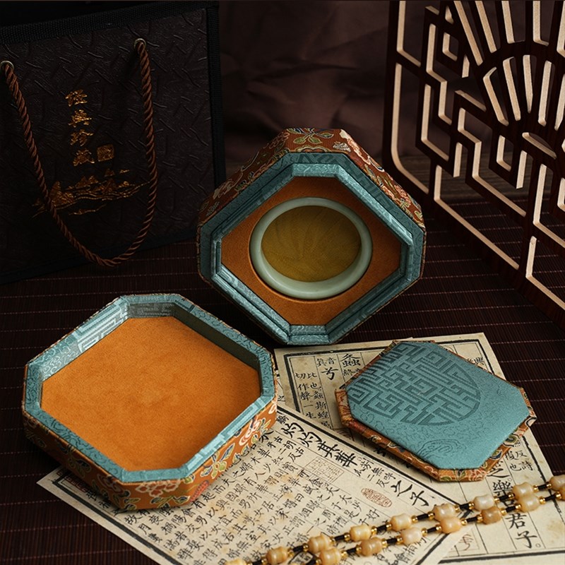 高端刺绣首饰盒项链盒耳环手串盒珠宝饰品盒古风礼盒玉手镯包装盒