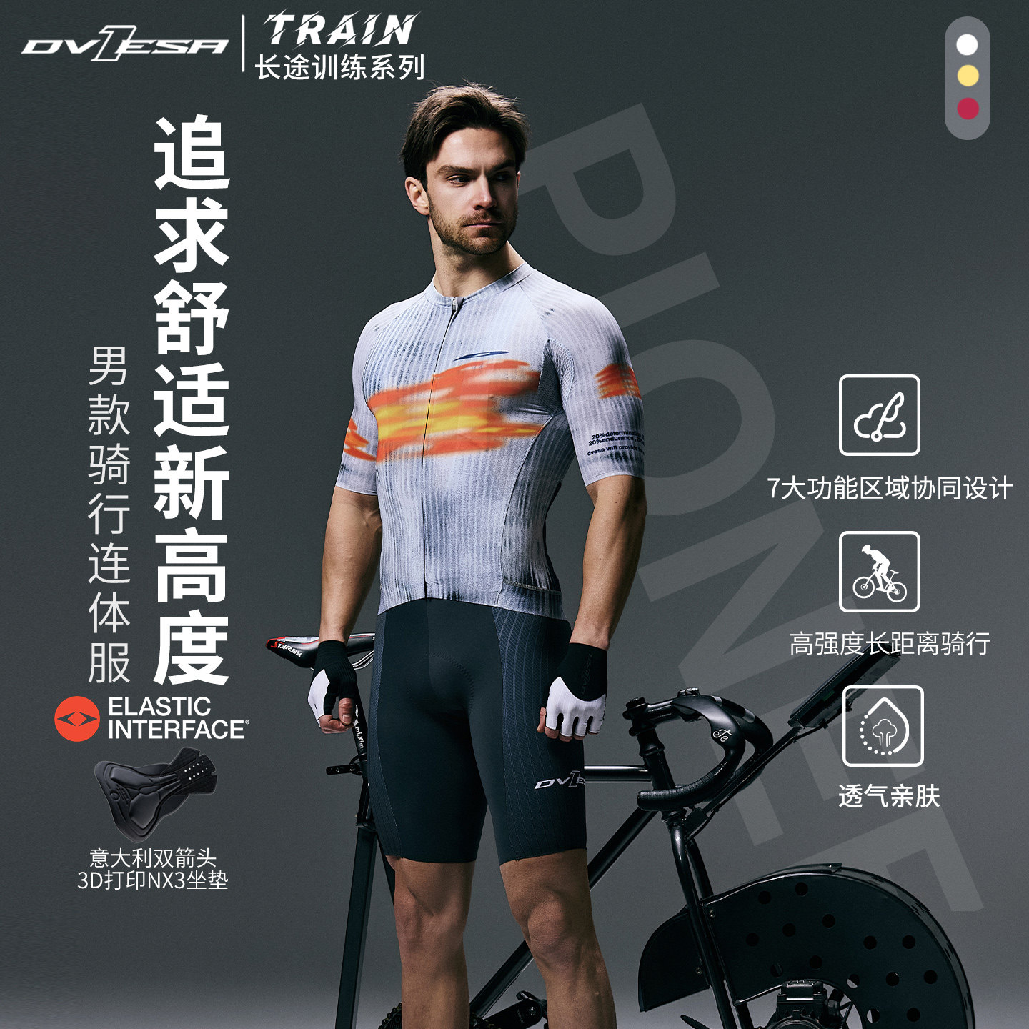 DVESA骑行服短袖男款透气亲肤图片