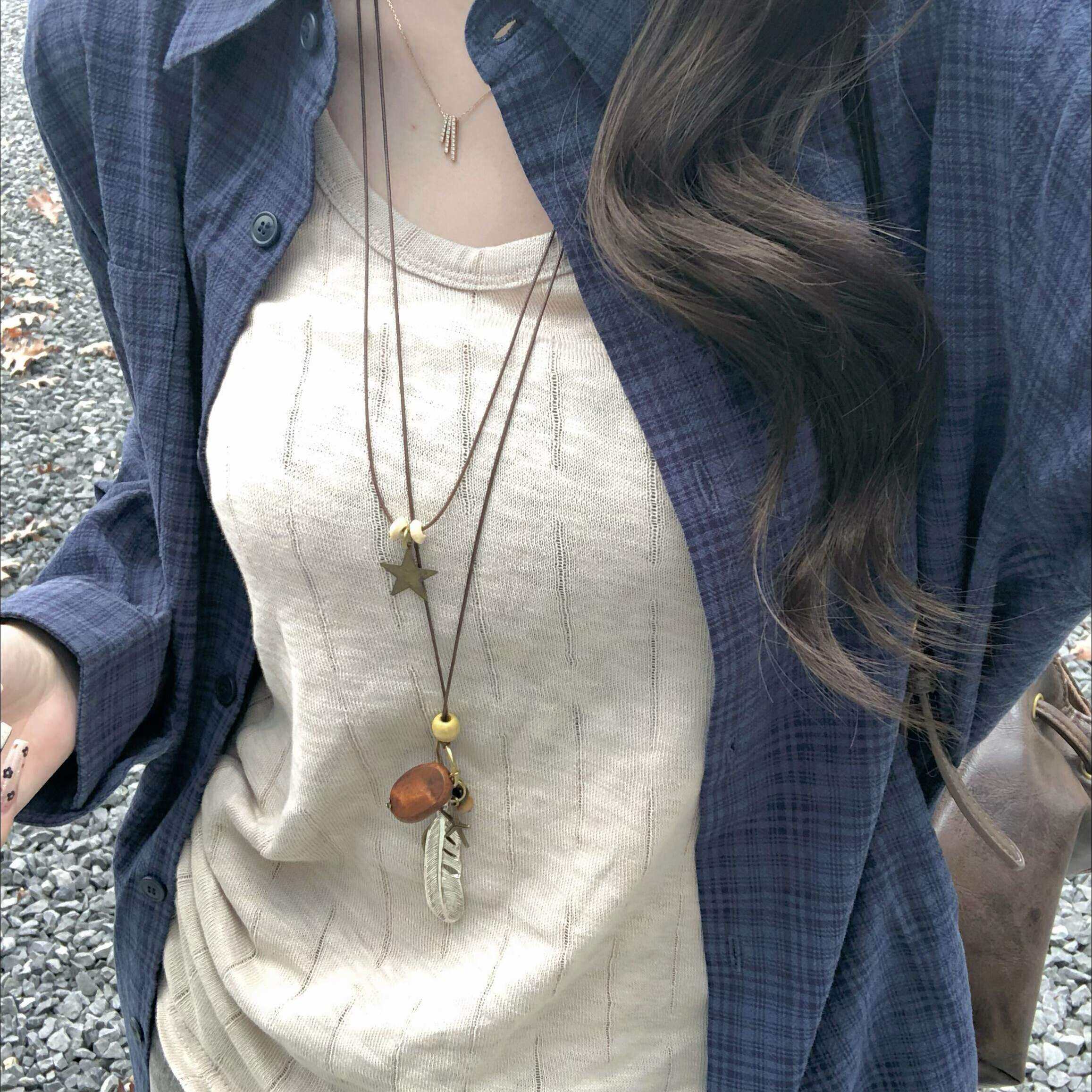 格子衬衫上衣女2026新款早春装宽松慵懒薄款长袖衬衣外套夏季防晒