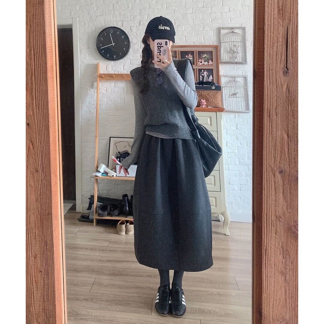 格雷系灰色裙子女春秋季