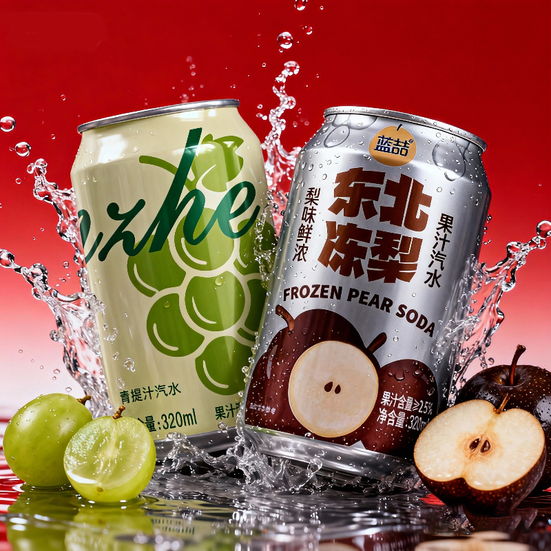 【320ml*8罐】云南青提汽水东北冻梨汽水清爽饮料果味果汁气泡水