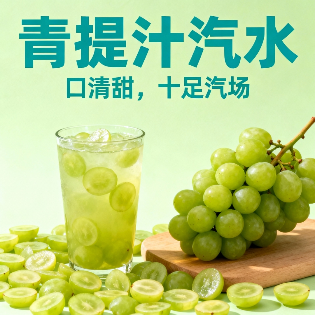 【年货】青提果汁汽水葡萄果汁饮料320ml*8罐春游烧烤火锅饮料