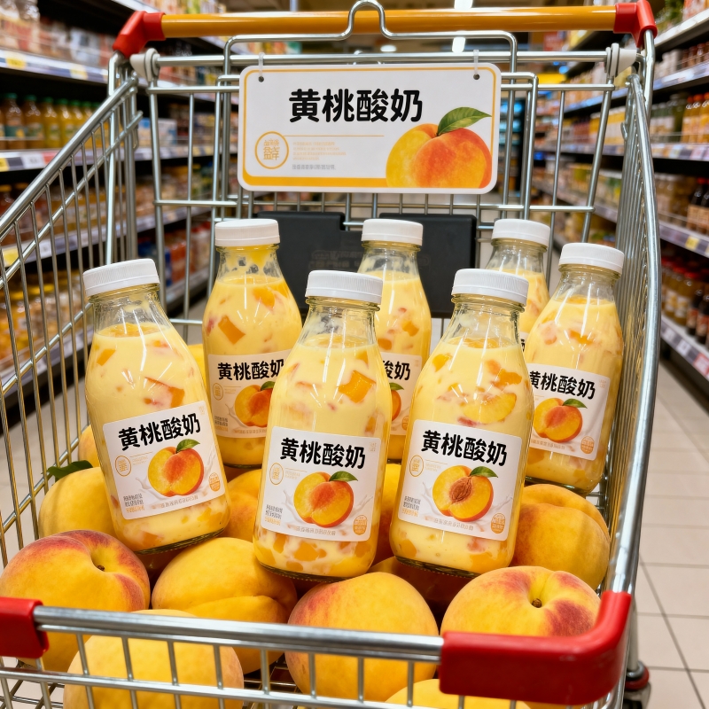 黄桃酸奶220ml*10瓶营养早餐风味奶昔整箱解腻四季果汁饮料饮品