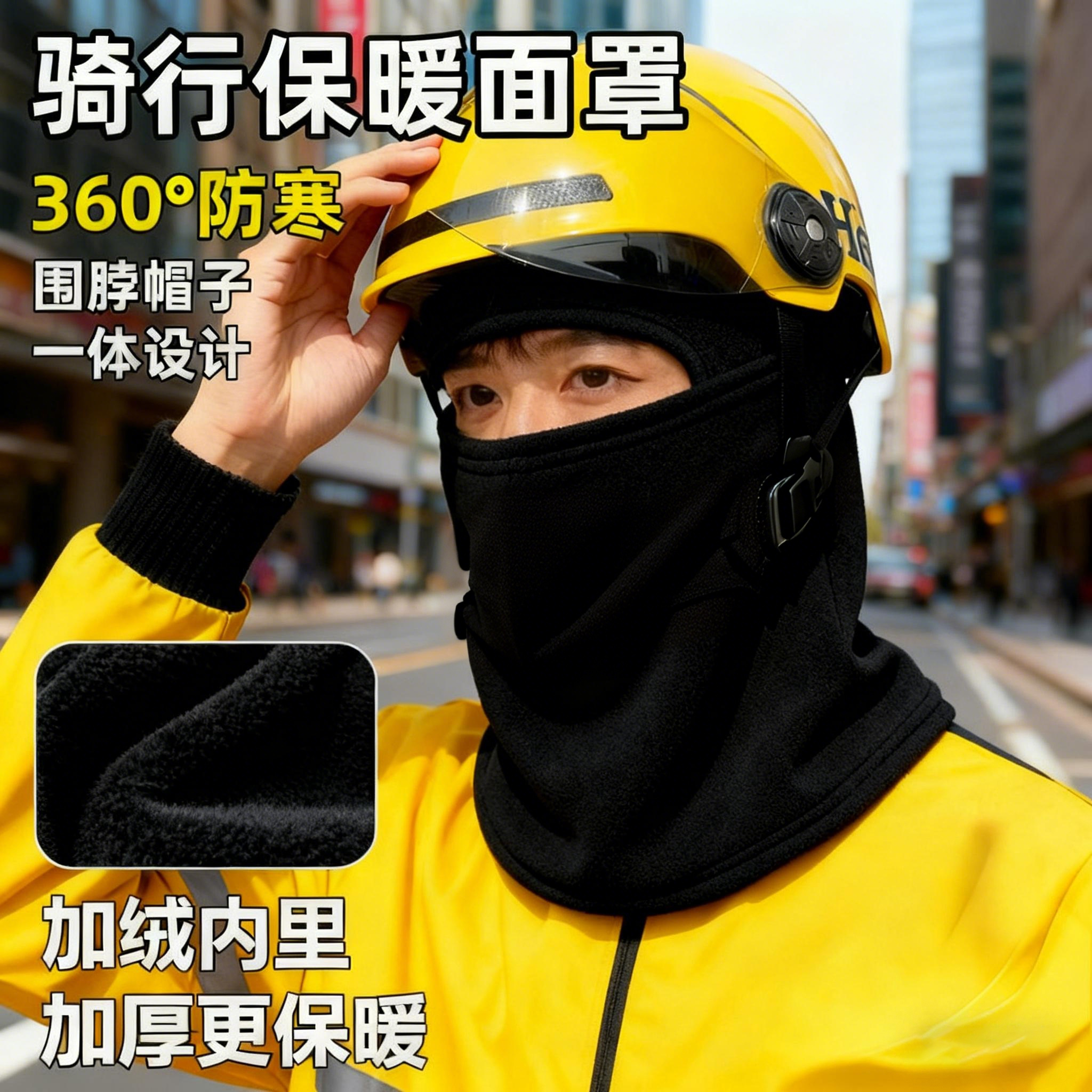 冬季防寒面罩男女冬天围脖帽子骑行骑摩托电动车护脸保暖防风头套