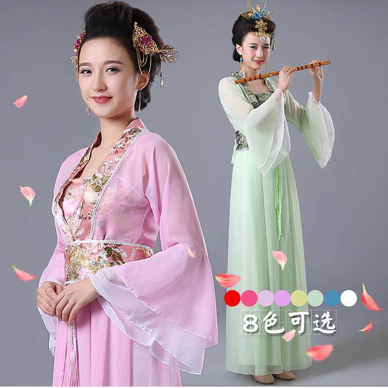 新款七仙女古筝舞蹈服雪