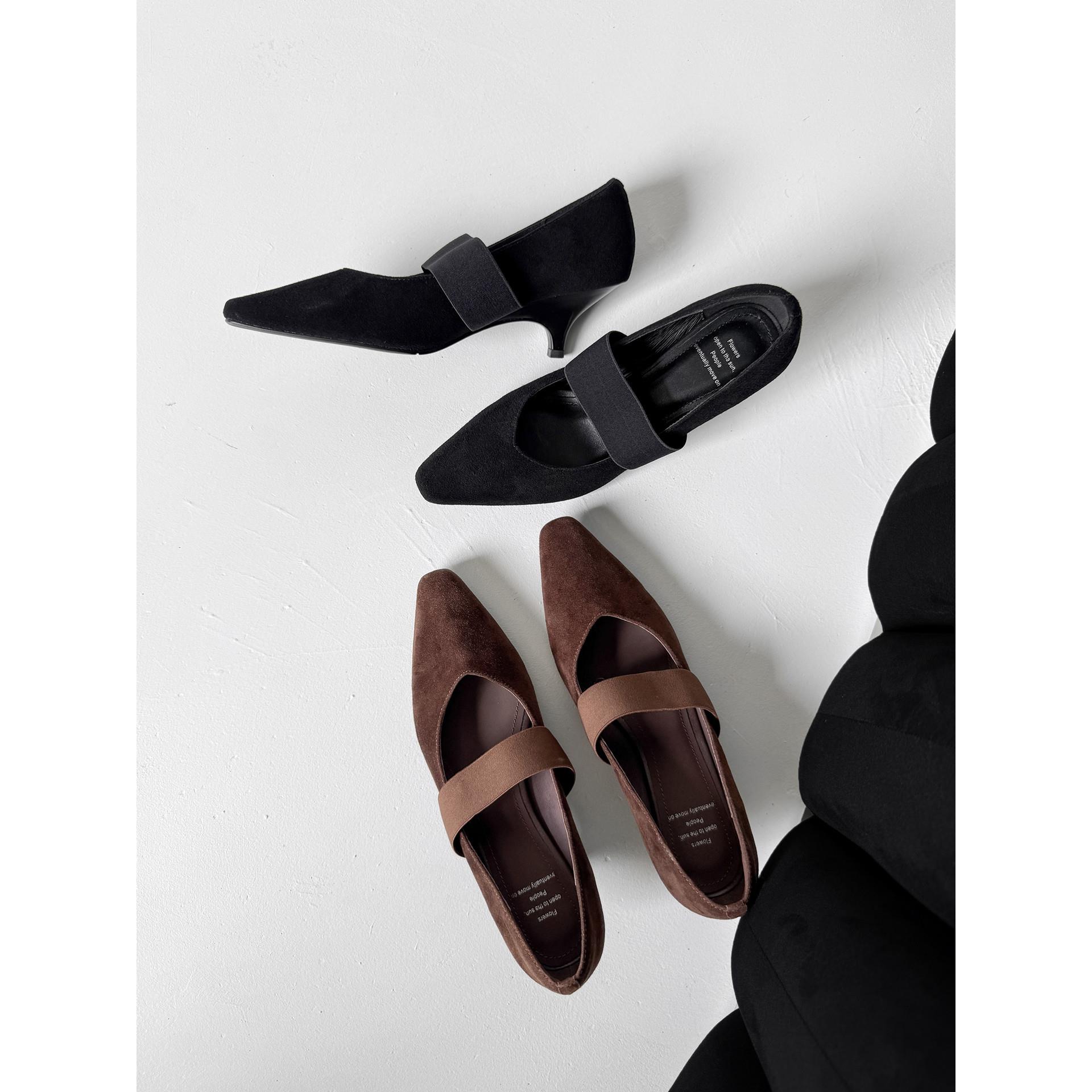 2025年真皮法式气质方头小猫跟玛丽珍鞋单鞋女绝美不累脚小高跟鞋