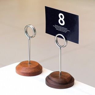 实木立式桌面台卡展示牌支架标识牌标签夹子立牌桌牌桌签桌卡夹架餐饮餐厅台号桌号牌已预订席位卡菜品名台签