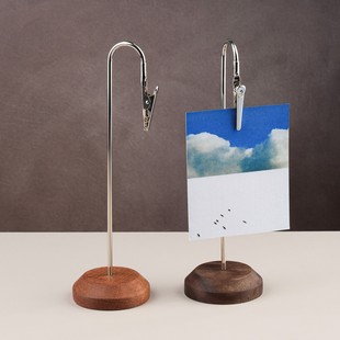 实木标签夹子价格展示牌标价立牌夹商品标识牌桌面立式菜牌提示牌广告牌台卡价签牌支架产品介绍卡片夹餐牌架