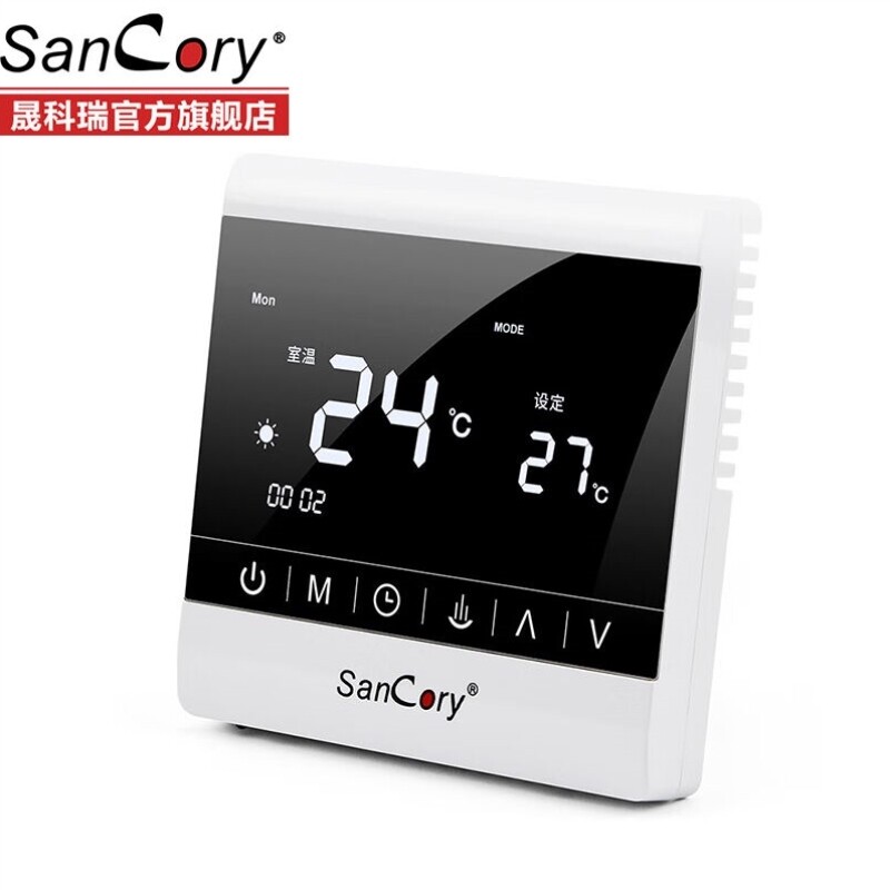Панель управления температурой теплого пола SANCORY hydropower с подогревом изогнутый экран сенсорная кнопка переключатель таймера двойная температура двойной контроль Изображение 1