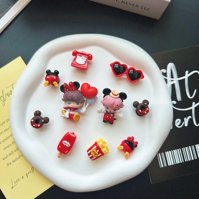原创洞洞鞋配饰鞋花泡泡玛特DIMOO系列米妮鞋花适配crocs鞋扣