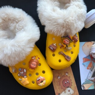 花可拆卸装 泡泡玛特星星人鞋 鞋 扣原创diy洞洞鞋 饰适配crocs 花鞋