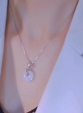 新中式福字国风平安扣钛钢项链女