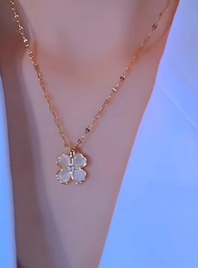 时尚爆款高级感新款四叶花项链