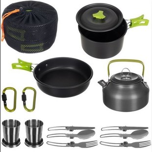 小茶壶组合套锅 野营组合套装锅餐具便携户外炊具锅具 硬质软化铝