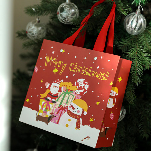 圣诞节仪式感精致礼品袋 平安夜礼物手提包新年加厚伴手礼袋子