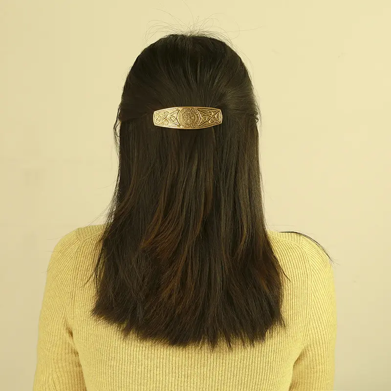 流行饰品复古风卢恩文风格饰品金属女生发夹发饰一件