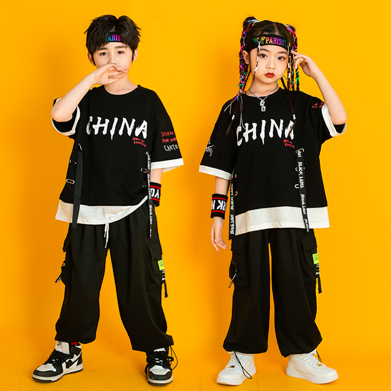 儿童演出服街舞套装男嘻哈
