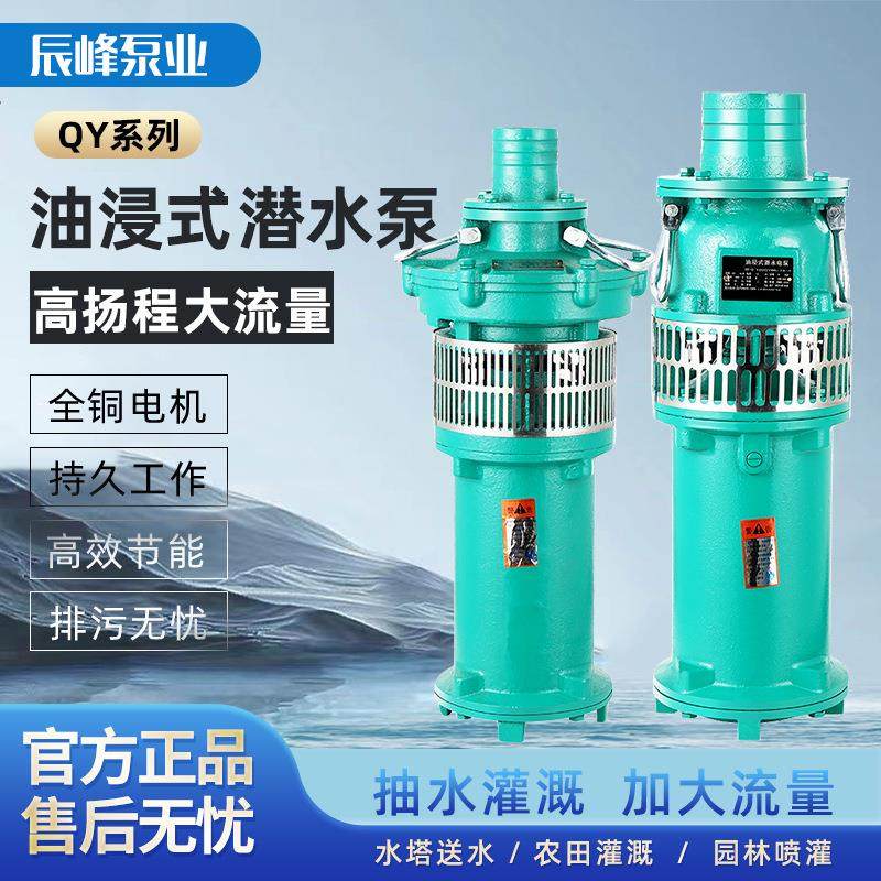 油浸式潜水泵三相380V高扬程大流量农用4寸6寸8寸多级抽水泵220V