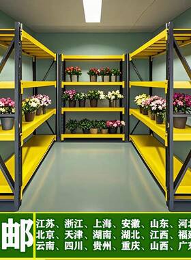 黑黄色货架仓库储物间商场展示库房货架拣货机房仓库货架