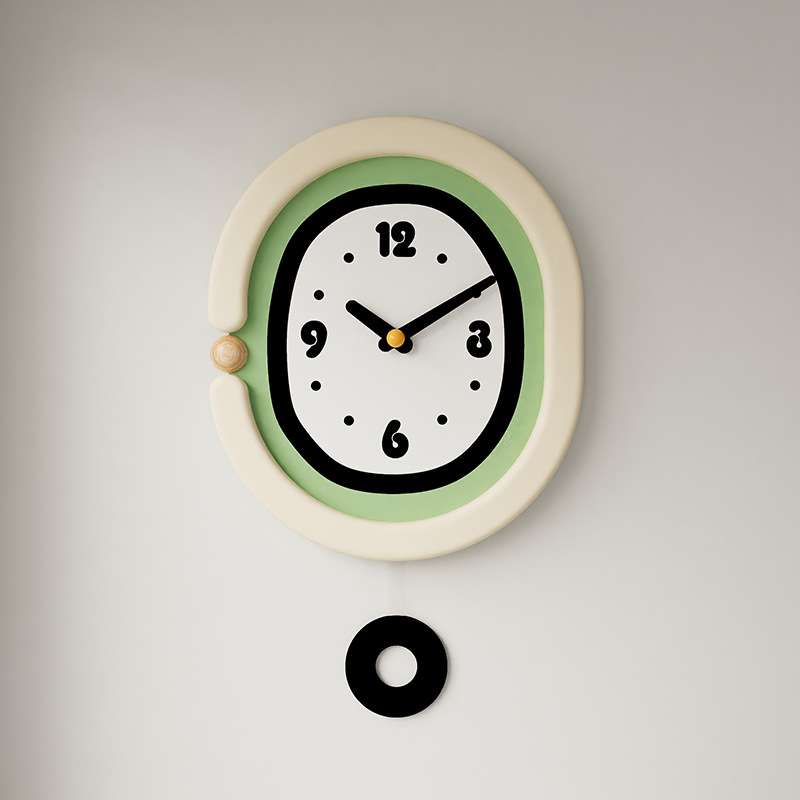 2025创意钟表高级感客厅奶油风装饰挂钟 个性创意时尚儿童房挂钟
