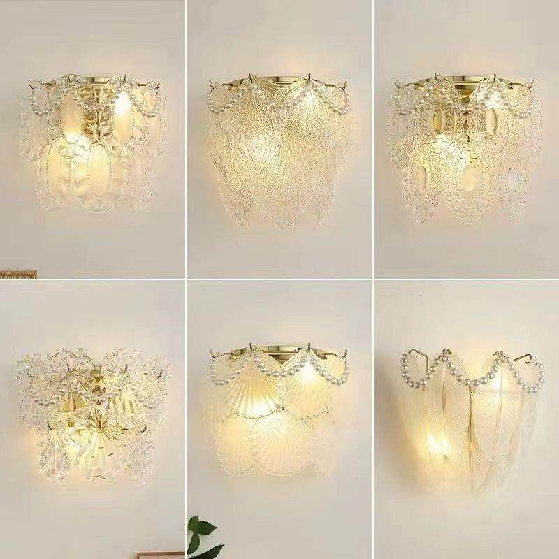 轻奢法式玻璃主卧室灯具简约意式中古创意客厅水晶床头壁灯风室内