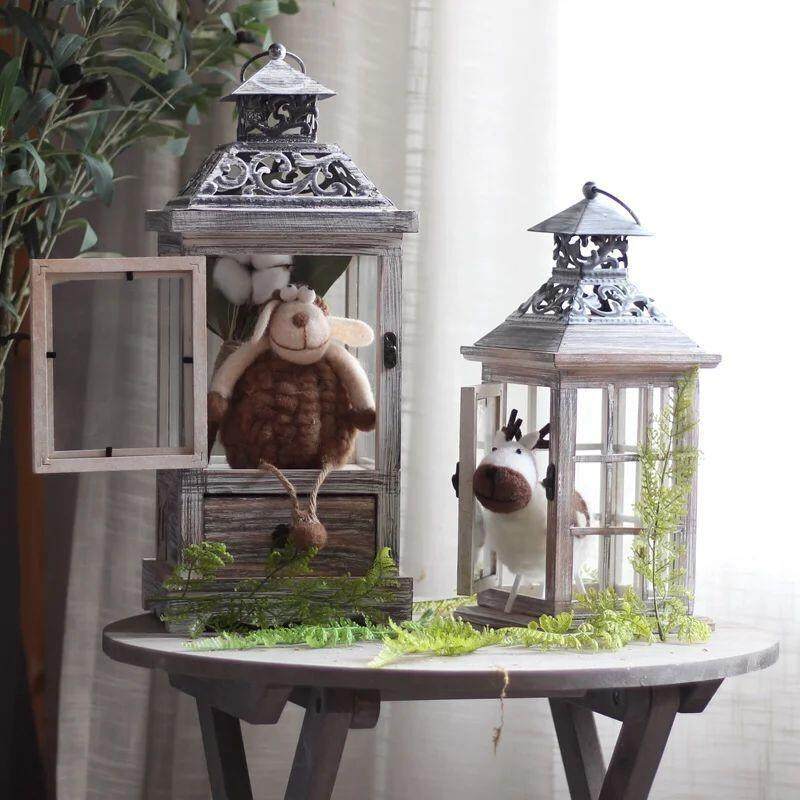 复古做旧玻璃风灯大烛台摆件室内橱窗户外庭院装饰欧式美式,特色手工艺,其他特色工艺品,淘宝优惠券,粉丝福利购,淘宝优惠卷