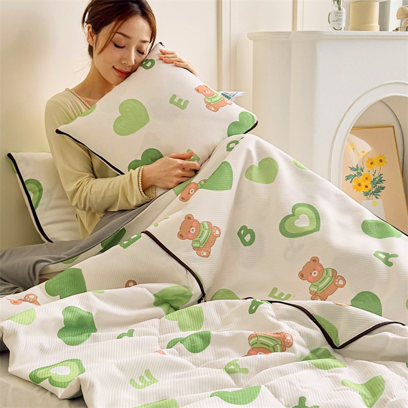 夏季凉感冰丝抱枕被子两用多功能办公室折叠午休车载靠枕空调夏被