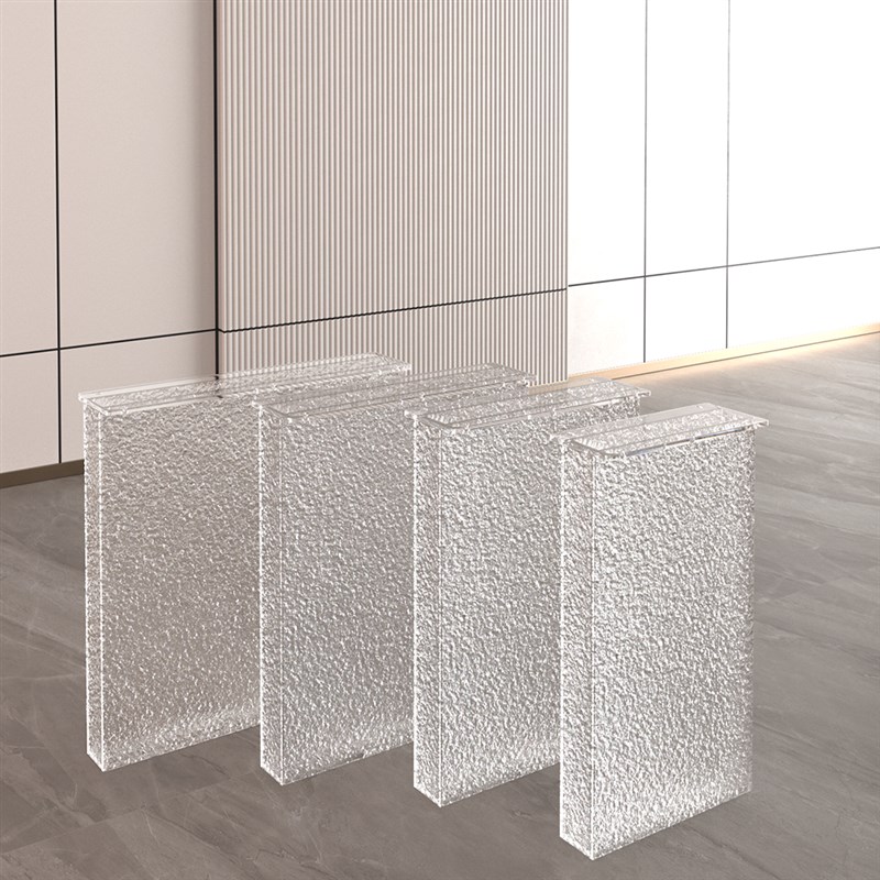 石头纹压克力桌腿支架吧台支撑餐桌茶几岛台一字型空心水波纹渐层