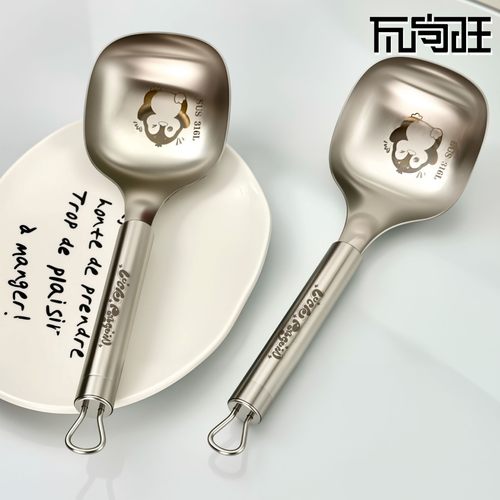 【实用卡通派】不锈钢长柄方头勺