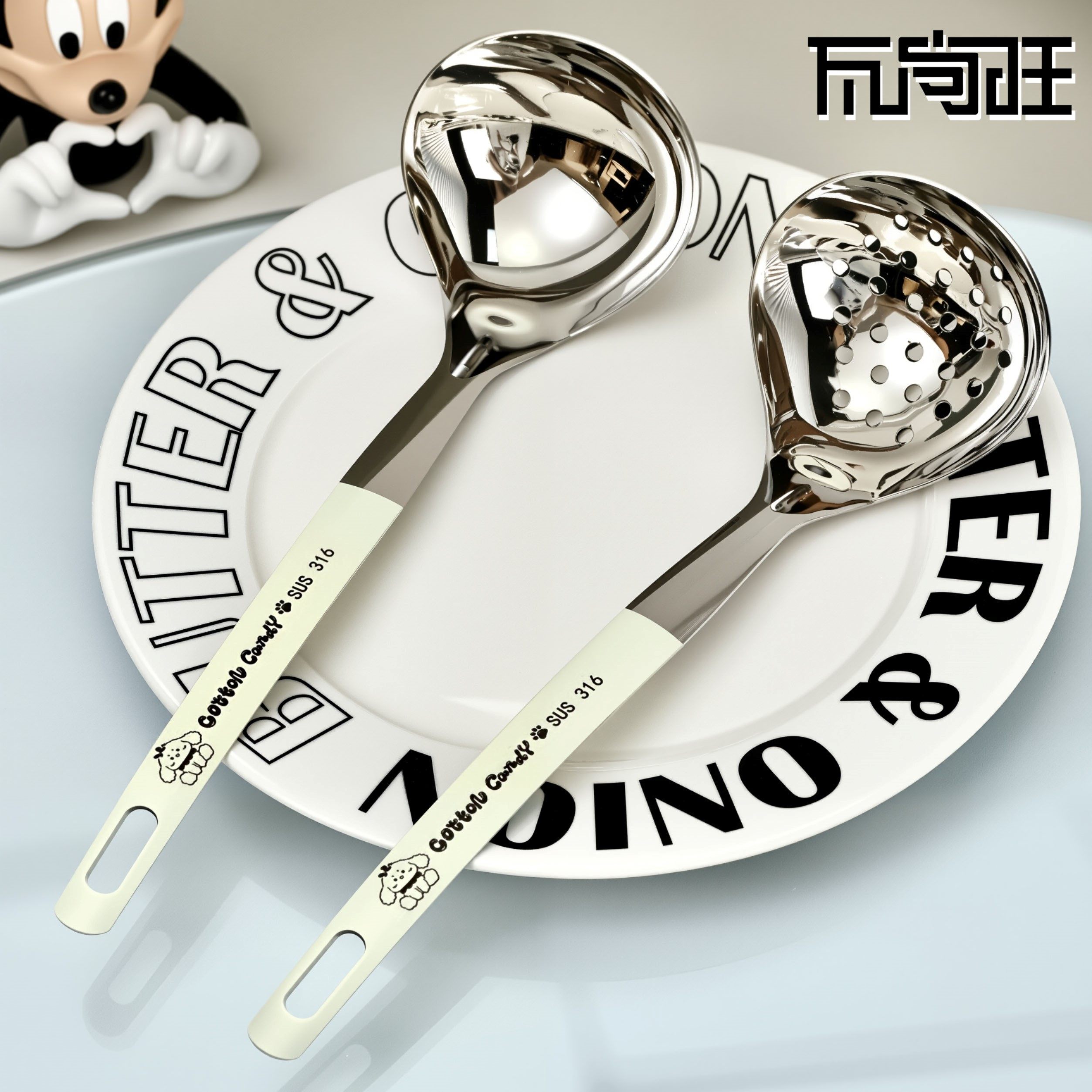 厨房长柄火锅勺奶油白汤勺