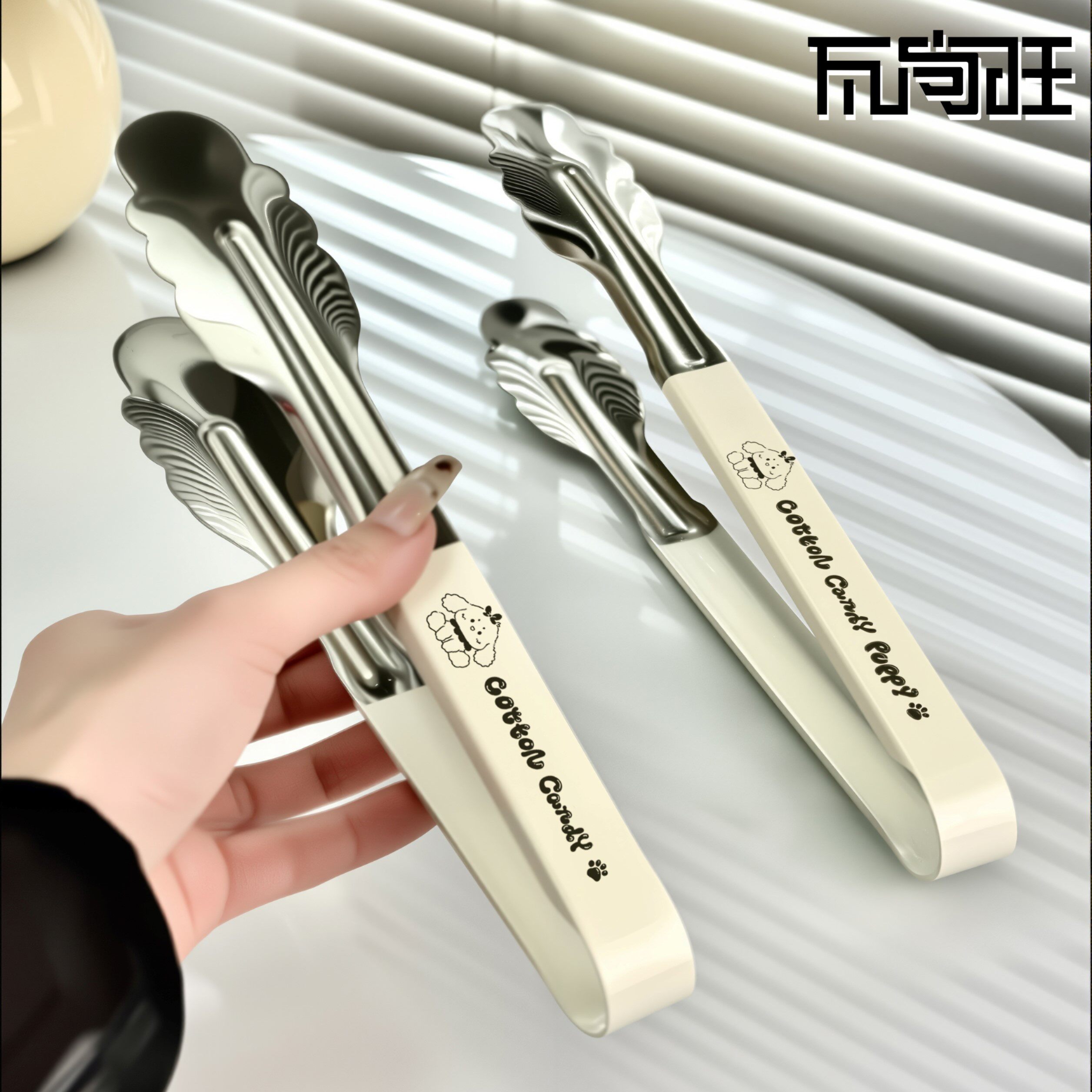 瓦尚旺不锈钢夹子厨房家用熟食食物夹烘焙煎牛排专用面包夹菜烤夹