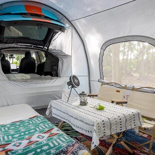 加工定制车尾帐篷150D牛津布PU3000mm7001铝杆自驾游车尾连接帐篷