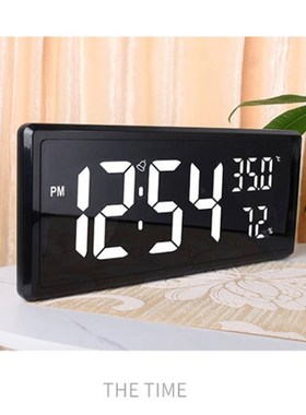 创意大屏幕时钟客厅挂钟跨境电子钟家用温湿度时钟简约闹钟3808L