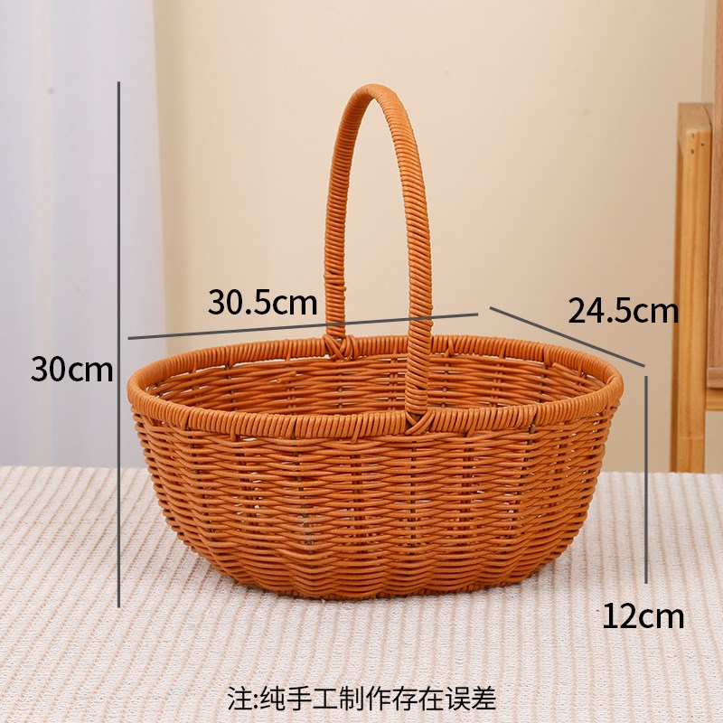 仿藤编鸡蛋水果篮手提菜篮子田园户外野餐篮果蔬篮购物篮厂家