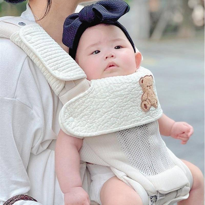 ins婴儿口水巾三件套宝宝胸前咬咬巾腰凳背带保护套防纯棉口水巾