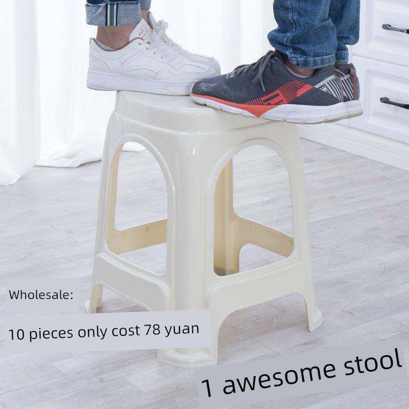 塑料凳成人餐桌客厅长凳椅子防滑方凳家用熟食塑料加厚高凳加厚低