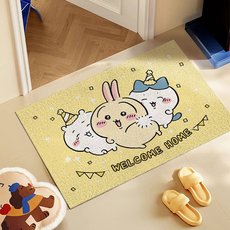 chiikawa吉伊卡哇入户地垫丝圈门垫家用防滑脚垫户外门口蹭脚地毯