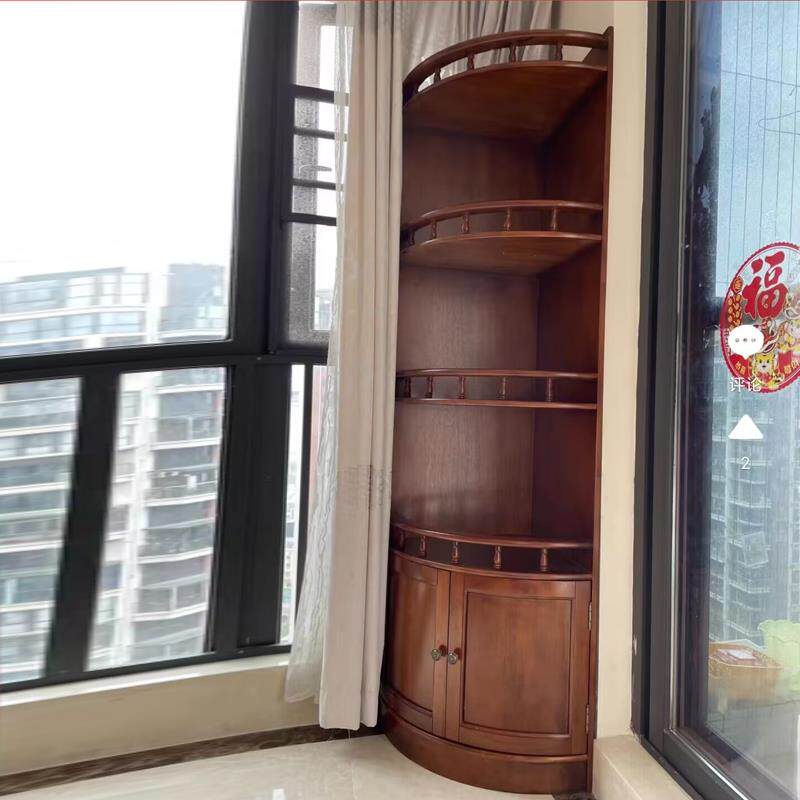 美式角柜实木墙角柜欧式客厅置物架卧室多功能落地书架餐厅收纳柜