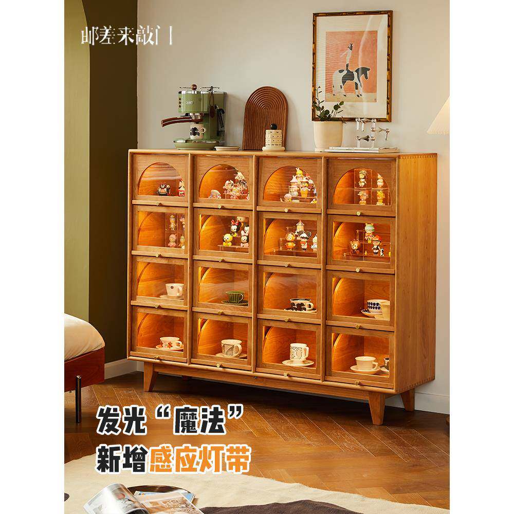 邮差来敲门旗舰店十六格柜实木覆古展示柜子边樱桃木斗柜中古家具