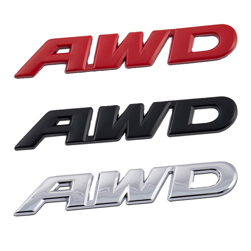 车标尾箱标贴尾标改装四轮驱动AWD汽车金属车贴3D立体创意装饰贴