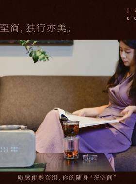 TEACOOL一人饮茶具套装办公室双层防烫旅行茶水分离泡茶杯精致
