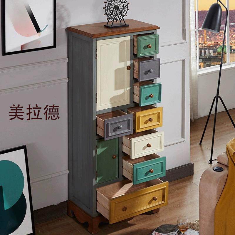 美拉德精品五彩手绘斗柜装饰柜储物收纳柜欢乐颂电视剧同款包邮
