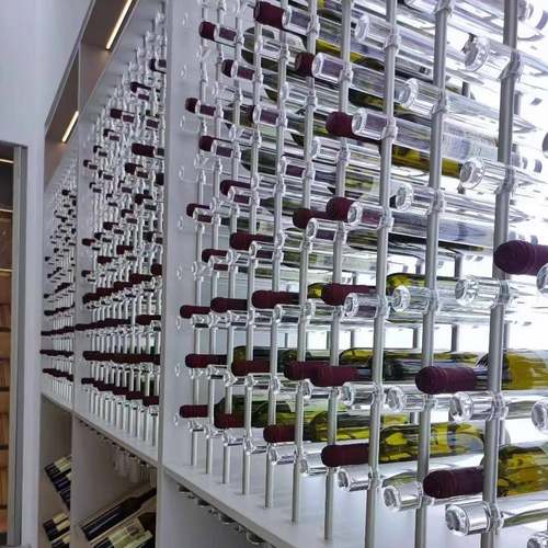 网红新款不锈钢千层亚克力发光酒架亚克力酒柜透明红酒展示架定制