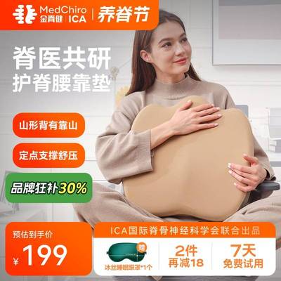 MedChiro金脊健山脊垫 护脊靠垫办公椅腰靠垫 久坐护腰垫汽车靠垫